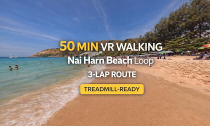 50 MIN VR WALKING | Nai Harn Beach Loop | 3-Lap Route | Treadmill-Ready route preview